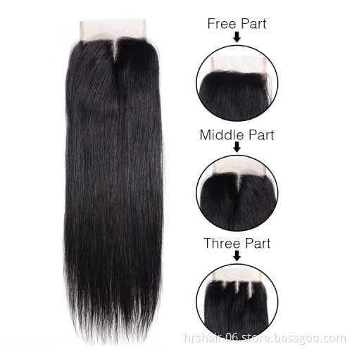 Lace Closure  With Bundles Brazilian Straight Hair With Closure Straight hair 3 Bundles Human Hair With Lace Closure